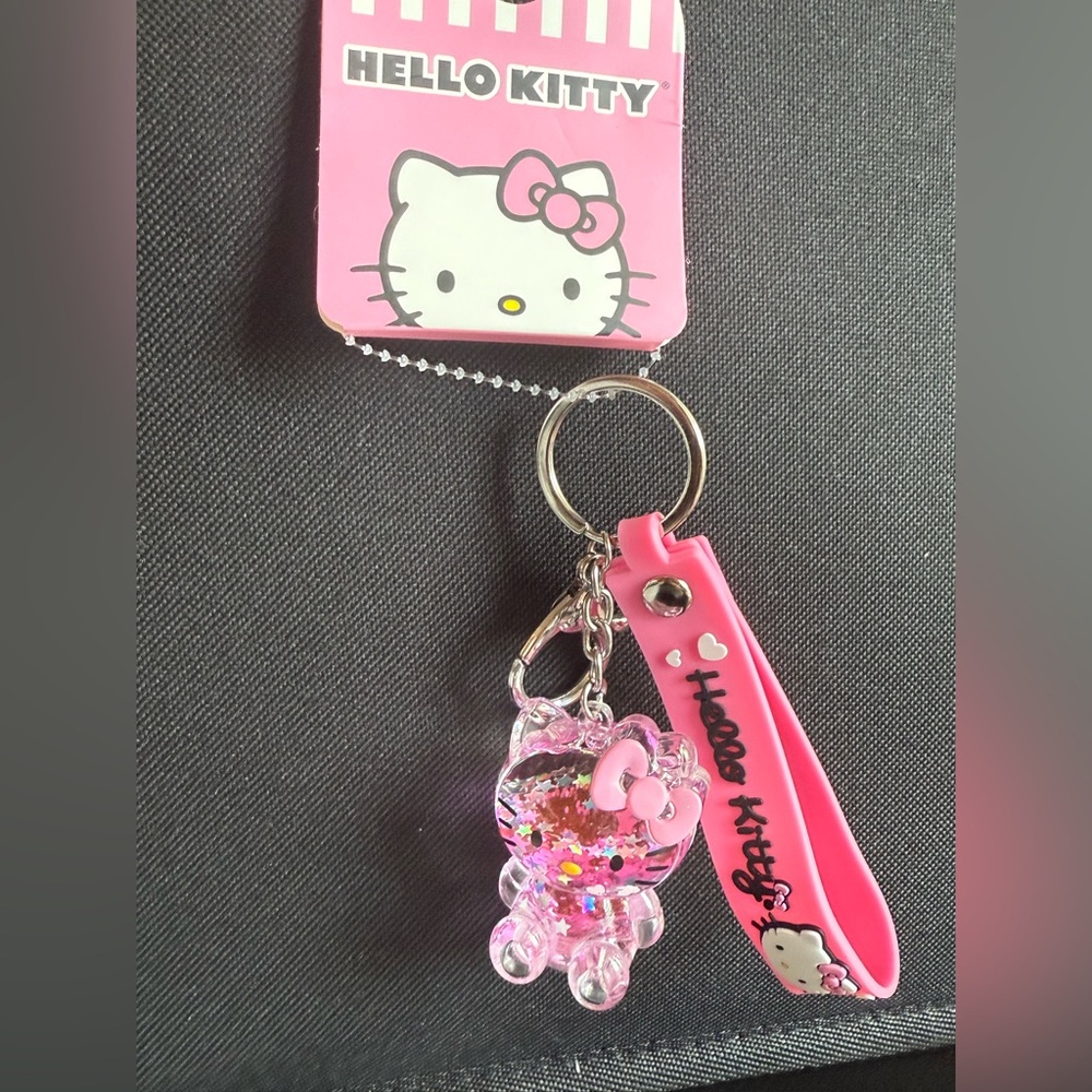 Hello Kitty Liquid Keychain with Wriststrap NWT